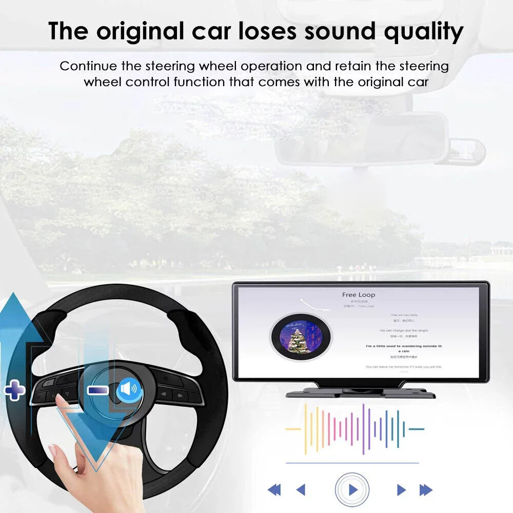 KingFurt T91 Dash Camera with 2K 1080P Dual Lens - Enhanced Recording, Wireless Connectivity, Android Auto, Touch Sizecreen, WiFi