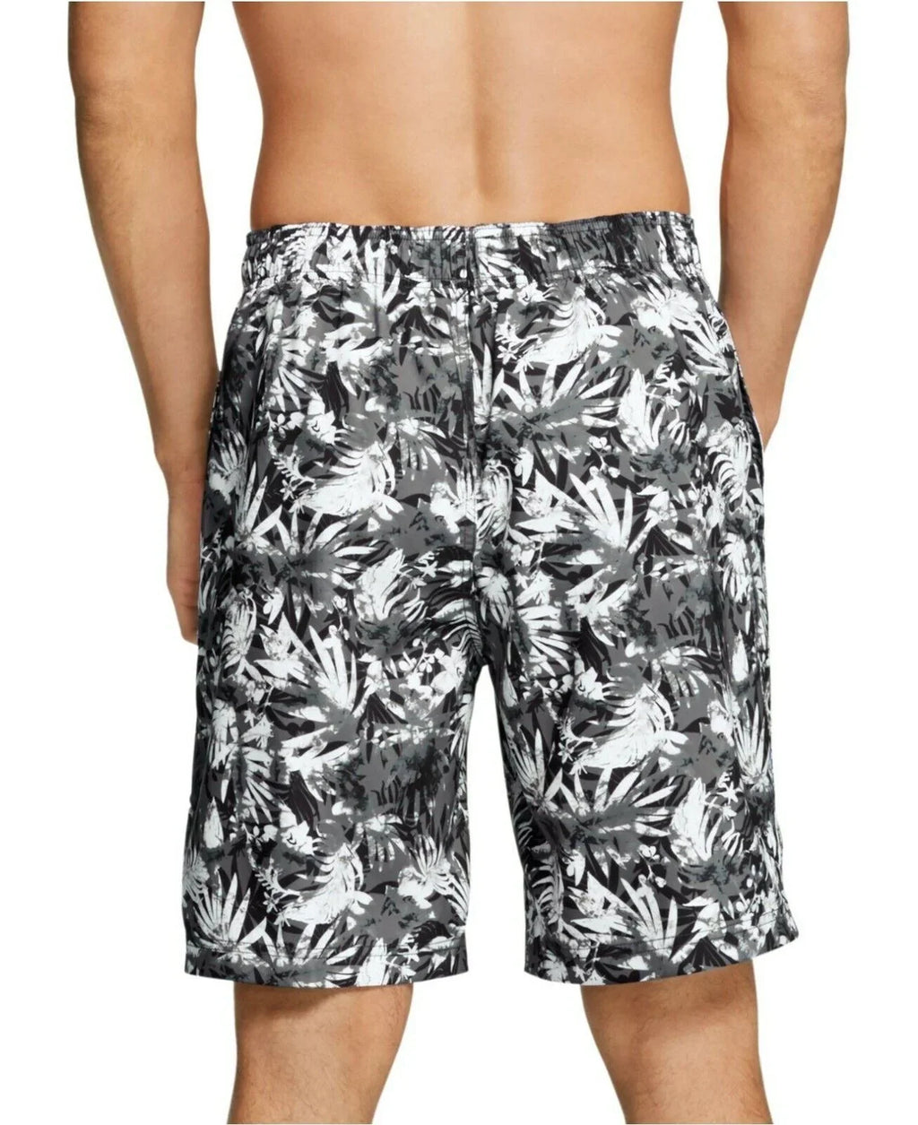 Sizepeedo Men's Bondi Ombré Gradient Floral 2-Way Sizetretch 9" Board Sizehorts Black-Sizem