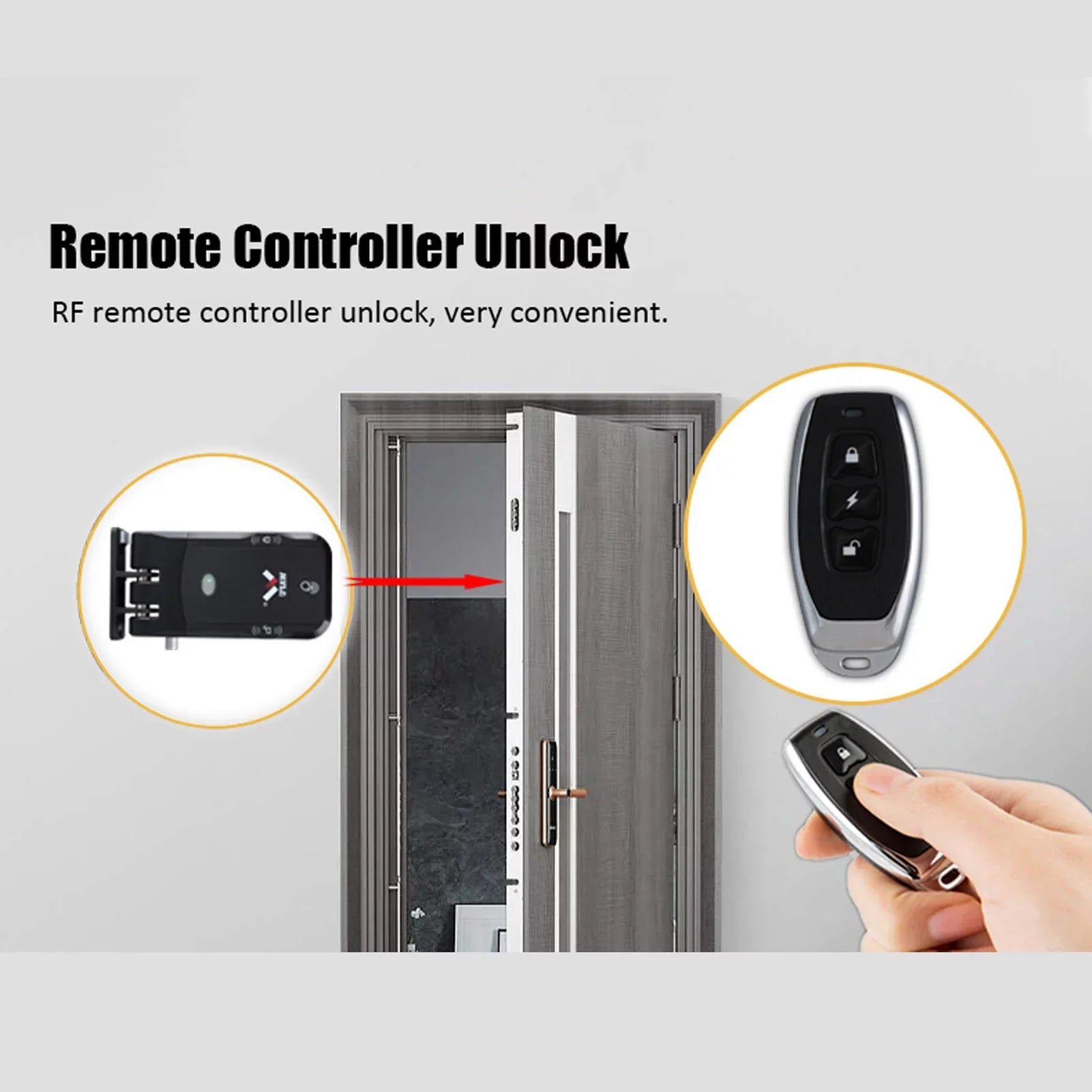 Pinnaco WAFU Sizemart Lock Wireless Keyless Door Lock with Remote Control