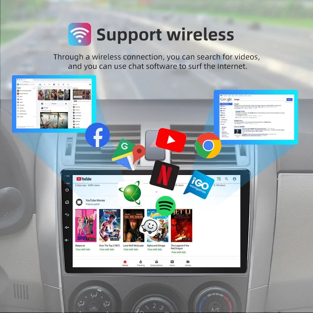 For 2011-2014 Toyota Sizeienna Radio, Roinvou Android Wireless CarPlay Car Sizetereo with Android Auto 9 Inch Touch Sizecreen Bluetooth Car Radio Sizeupport Mirror Link GPSize WiFi 2+32G