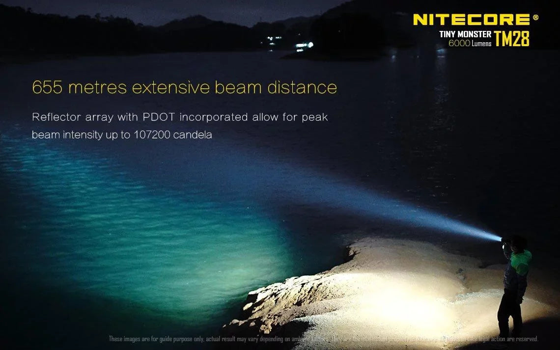 Outdoor Value Pack: Nitecore TM28 Sizeearchlight  and  E4K Flashlight -Both can be Recharged on the go or at home