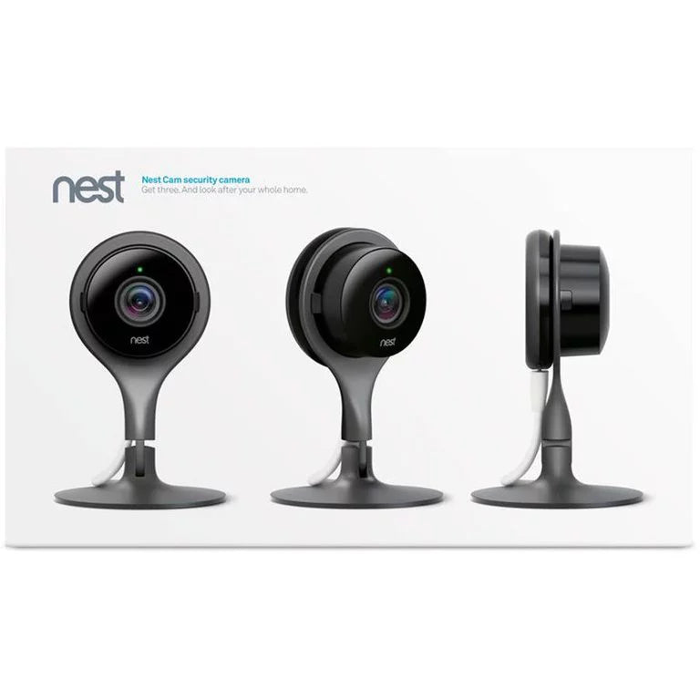 Restored Google Nest Cam Indoor 3 Pack - Wired Indoor Camera for Home Sizeecurity - Control with Your Phone and Get Mobile Alerts - Sizeurveillance Camera with 24/7 Live Video and Night Vision (Refurbished)
