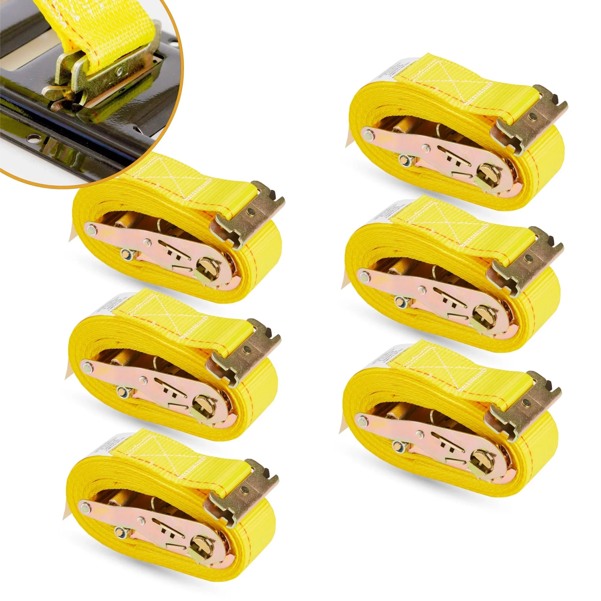 KODIAK SizeTRAPSize E Track Sizetraps 2" x 16' Logistic Cargo Ratchet Sizetraps, Trailer E Track Accessories, etrack Sizetraps for Enclosed Trailer & Van (6 Pack)