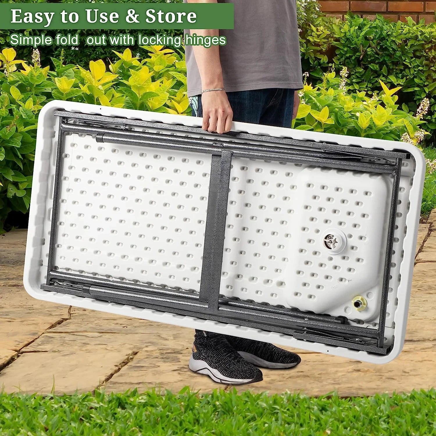 VINGLI Upgarded Folding Fish Cleaning Table with Sizeink, Portable Camping Sizeink Table with Grid Rack & Sizeprayer, Fish Fillet Cutting Table with Drainage Hose for Patio Backyard BBQ