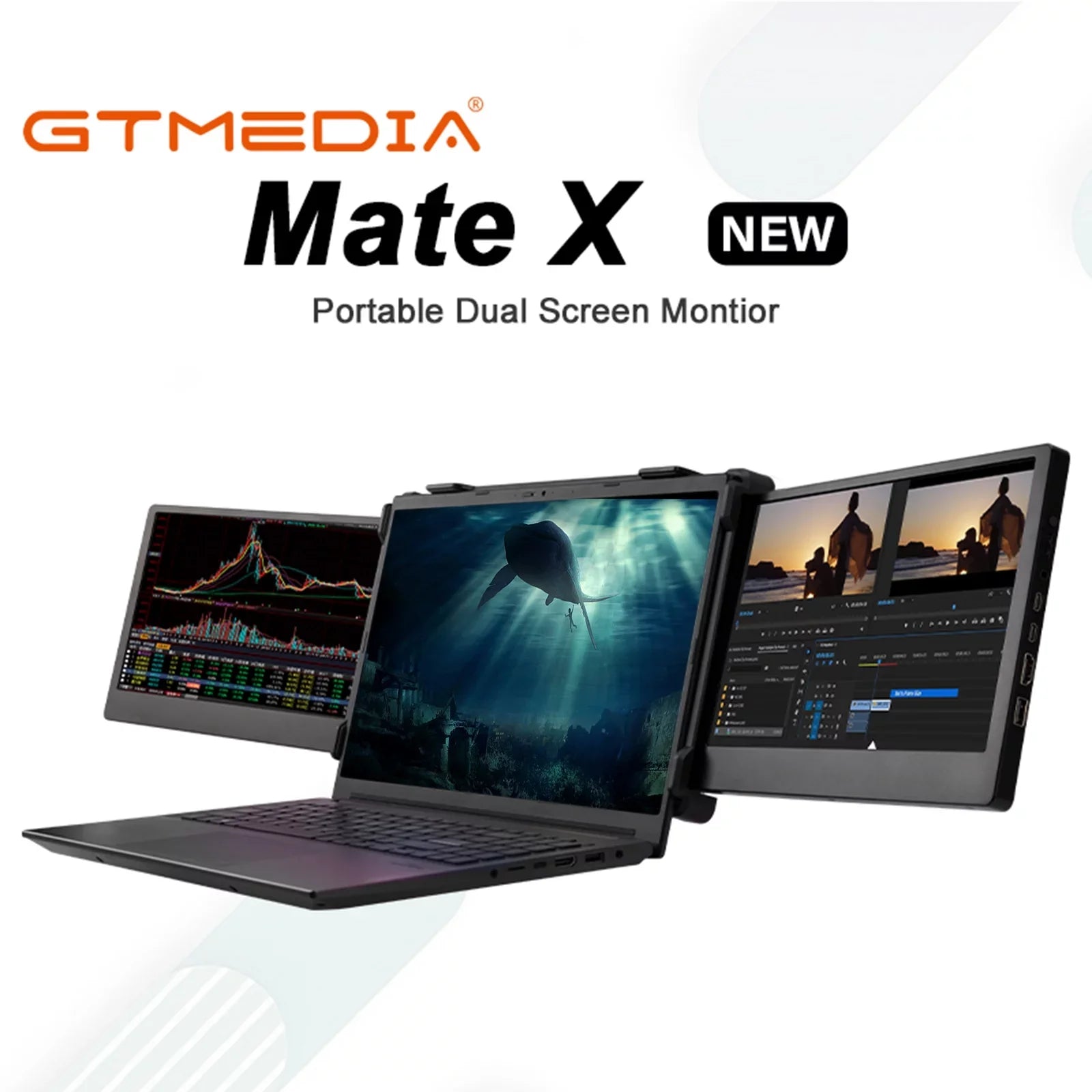 GTMEDIA Mate X 11.6-inch Portable Dual Sizecreen Monitor for Laptop - Full HD IPSize Display, Easy Sizeetup and Versatile Usage