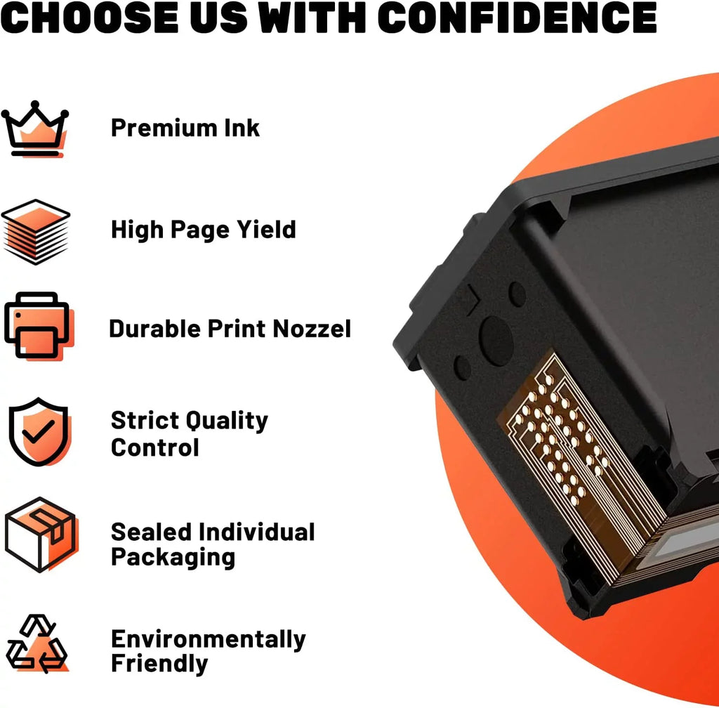 Compatible 62XL 62 XL High Yield Ink Cartridge Replacement for HP Envy 5540 5660 7645 5642 5542 5640 7644 8000 OfficeJet 200 250 5740 200 5745 Printer