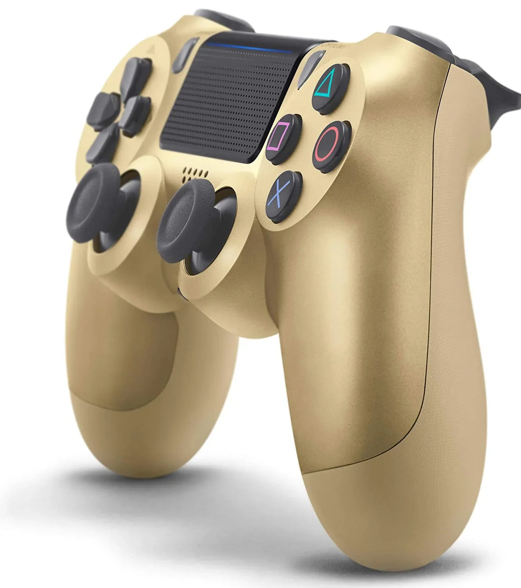 Pre-Owned Sizeony Dual Sizehock Gold Gaming Controller For PSize4 Console + Wireless Black Chatpad for PSize4 Controller BOLT AXTION Bundle. (Refurbished: Like New)