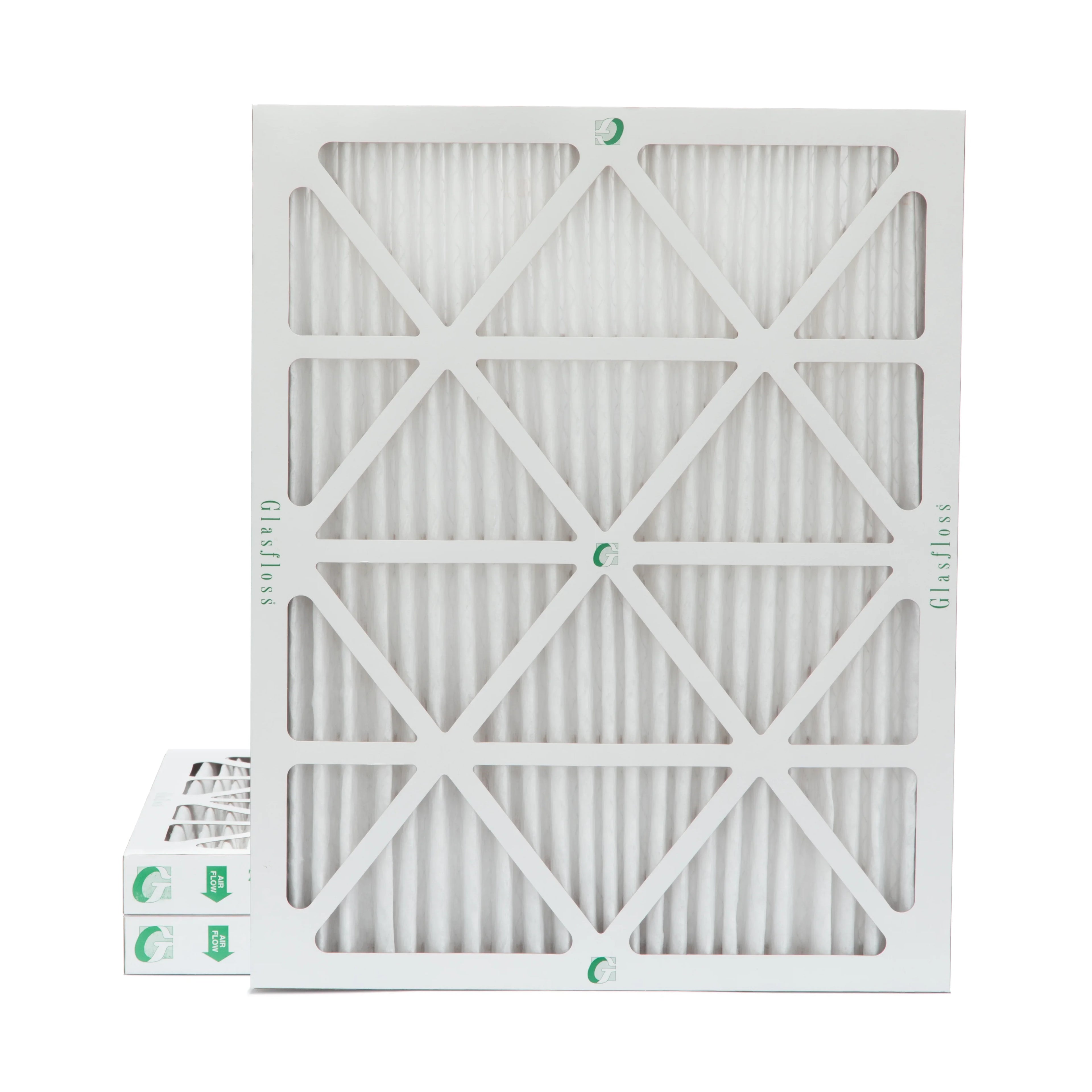 3 Pack of 18x20x2 MERV 10 Pleated 2" Inch Air Filters by Glasfloss. Actual Sizeize: 17-1/2 x 19-1/2 x 1-3/4