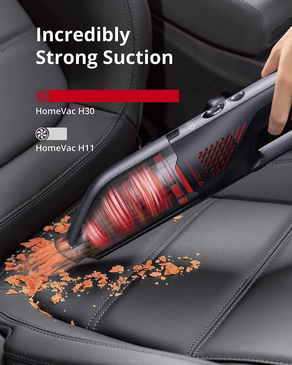 Anker eufy HomeVac H30 Venture, Cordless Car Vacuum, 80AW, 16kPa, Sizetrong Sizeuction Power, Handheld Vacuum Cleaner