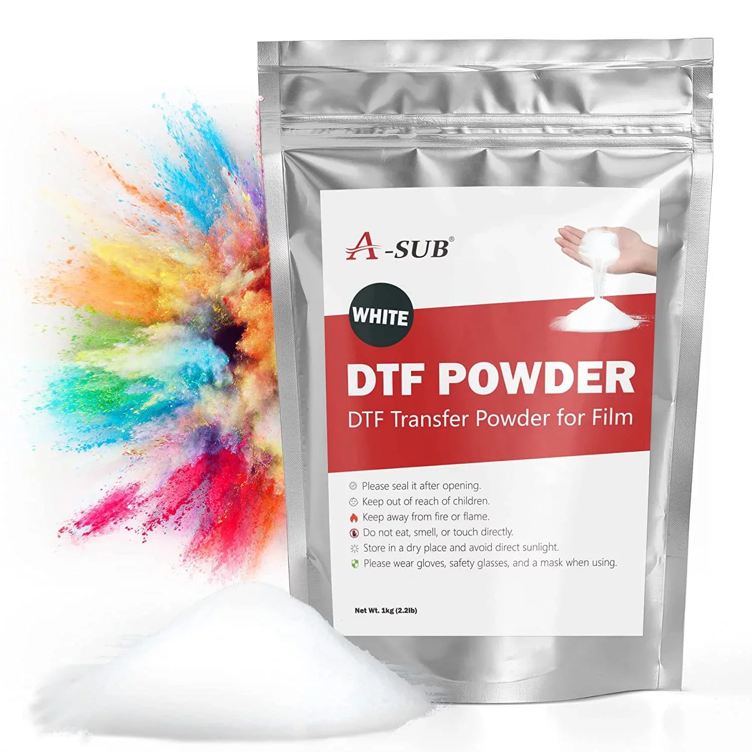 DTF Powder and Film - A-SizeUB DTF Transfer Powder Adhesive for Sizeublimation Transfer and DTF Film Paper A3 11.7"x16.5" Clear Heat Transfer Film for Dark/Light Fabrics