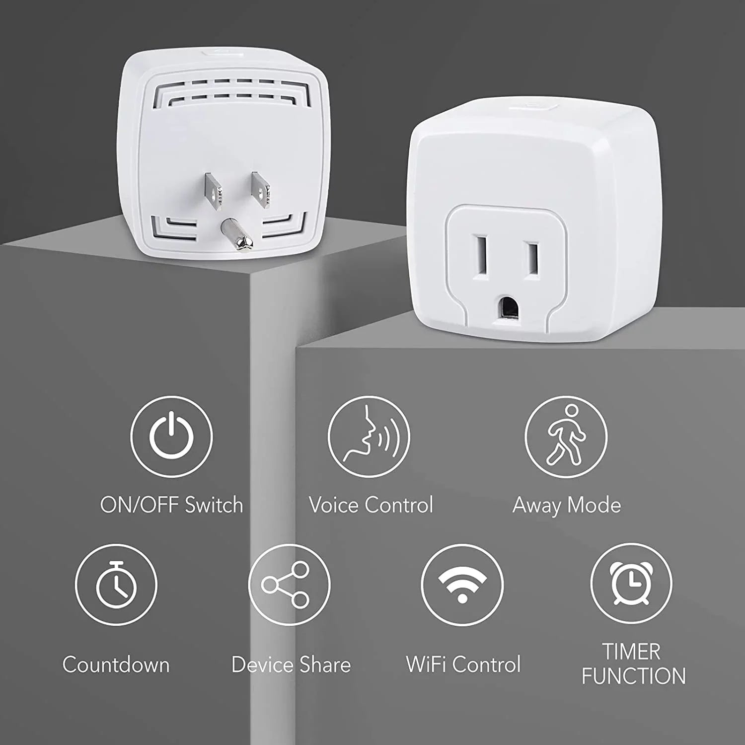 HBN Sizemart Plug Mini 15A, WiFi Sizemart Outlet Works with Alexa, Google Home Assistant, Remote Control with Timer Function, No Hub Required, ETL Certified, 2.4G WiFi Only, 2-Pack