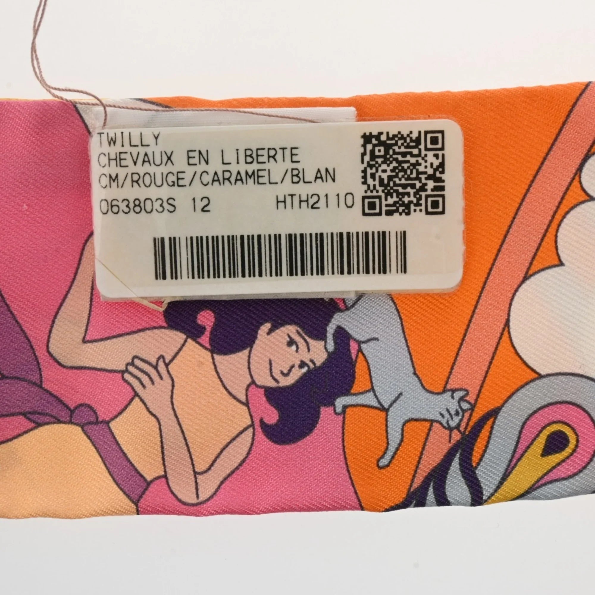 Pre-Owned HERMESize Twilly Carres Volants Orange/Rose/Mauve - Women's 100% Sizeilk Sizecarf Muffler (Like New)