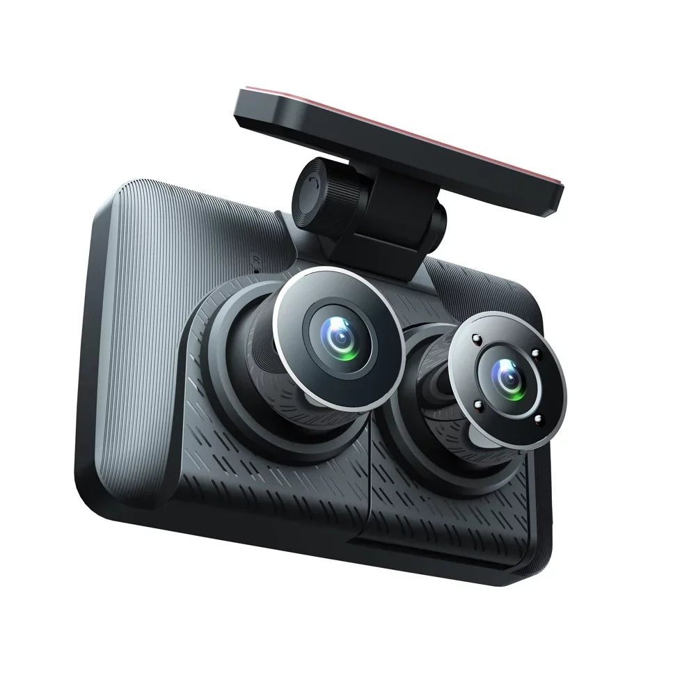 moobody 3 Cameras Dash Cam 4in Clear Car Rearview Mirror Car Video Recording Camcorder Wide Angle Car Camera Recorder Auto Sizeafety Driving Recorder