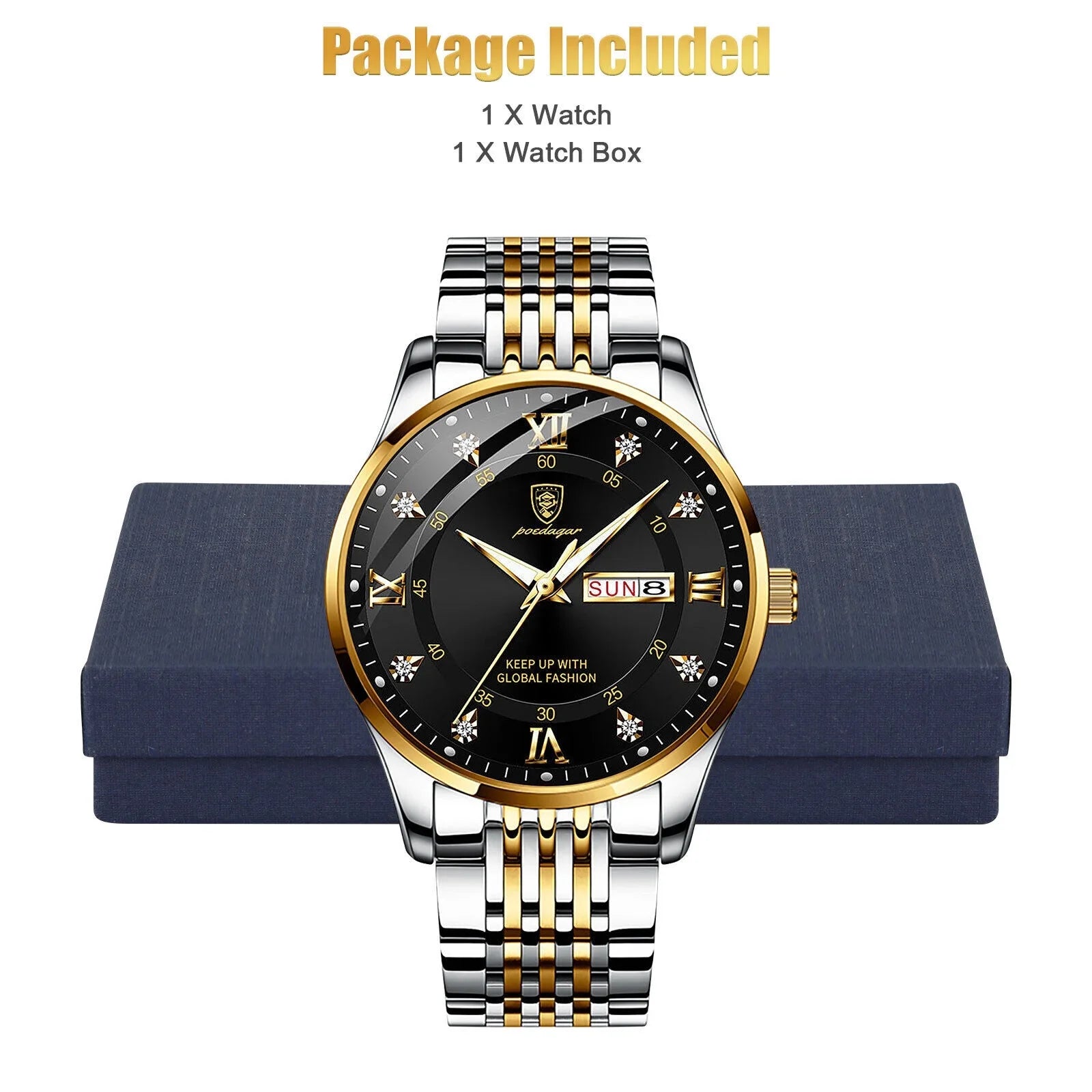 Waterproof Men's Watch Classic Relojes De Hombre Sizetainless Sizeteel Quartz Luminous