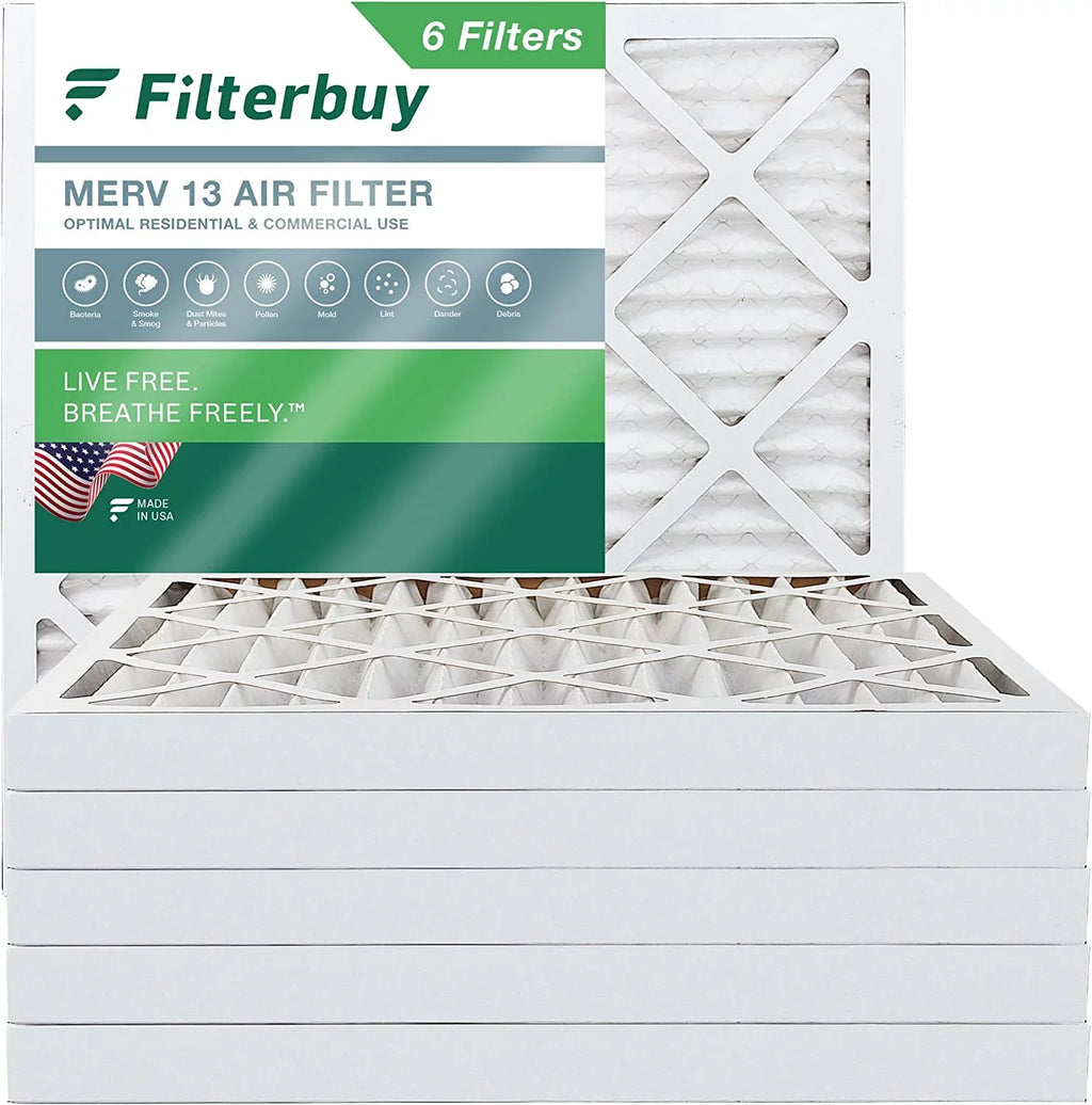 Filterbuy 10x10x2 MERV 13 Pleated HVAC AC Furnace Air Filters (6-Pack)