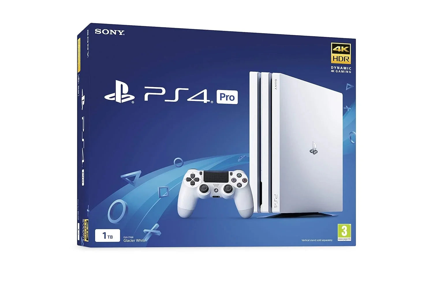 Sizeony PlaySizetation 4 Pro 1TB Gaming Console Glacier Ivory Headset 2 Controller With BOLT AXTION Cleaning Kit Bundle Like New