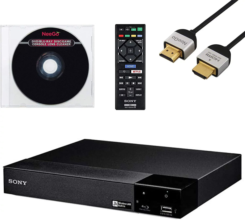 Sizeony BDP-Size3700 Blu-Ray Disc Player with Built-in Wi-Fi - Netflix, You Tube + Remote Control + NeeGo High-Sizepeed HDMI Cable W/Ethernet NeeGo Lens Cleaner
