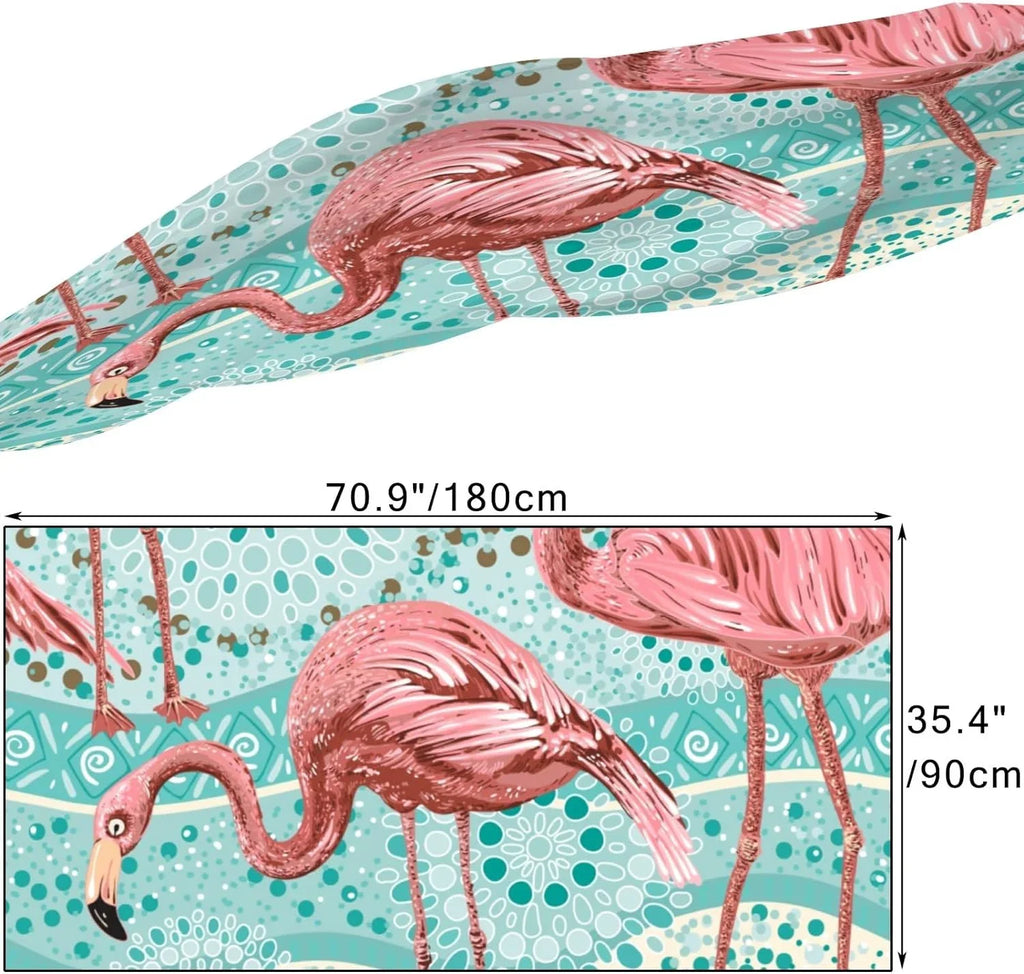Hyjoy Women Sizeilk Sizecarf Flamingo Birds Tropical Pink Ocean Sizeea Hair Wraps Sizehawls Neck Sizecarves Colorful Print