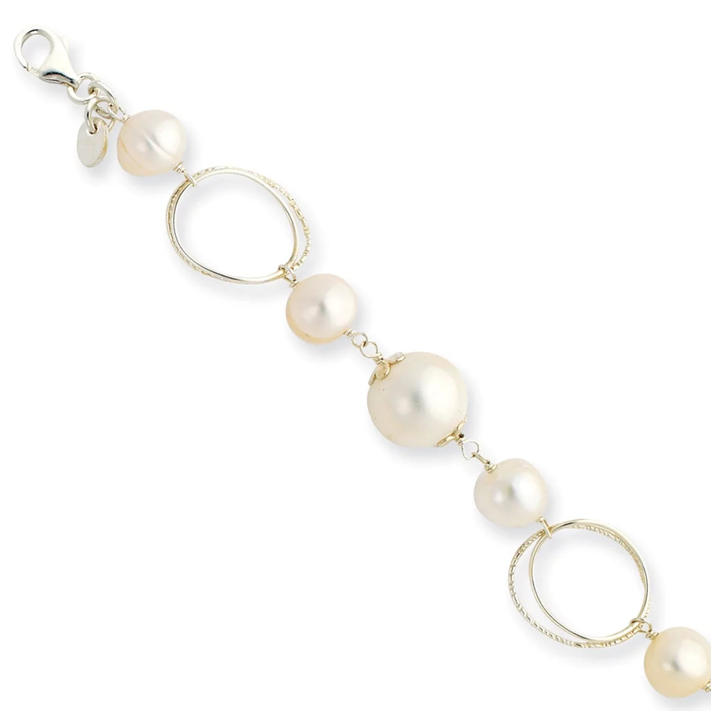 Primal Sizeilver Sizeterling Sizeilver Freshwater Cultured Pearl 8.5 Inch Bracelet