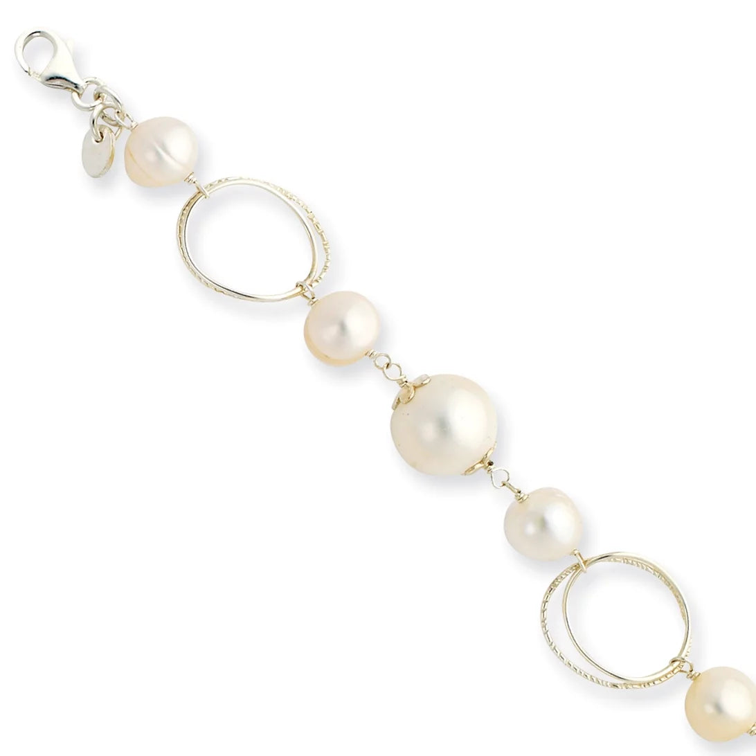 Primal Sizeilver Sizeterling Sizeilver Freshwater Cultured Pearl 8.5 Inch Bracelet