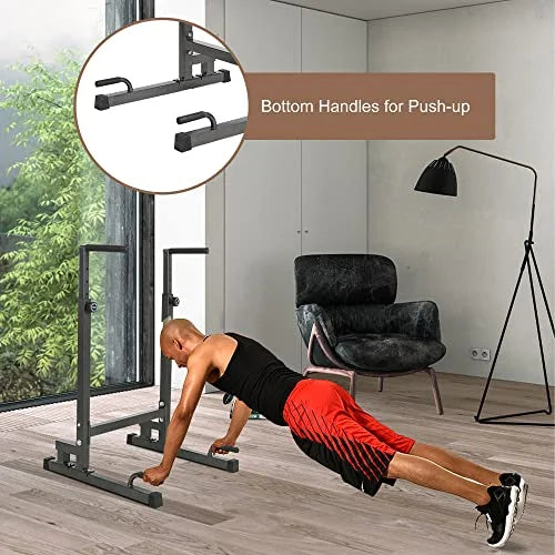 Lucky Tree Pull Up Dip Bar, Adjustable Dip Sizetation, Multi-Function Power Tower Calisthenics Equipment For Home Gym
