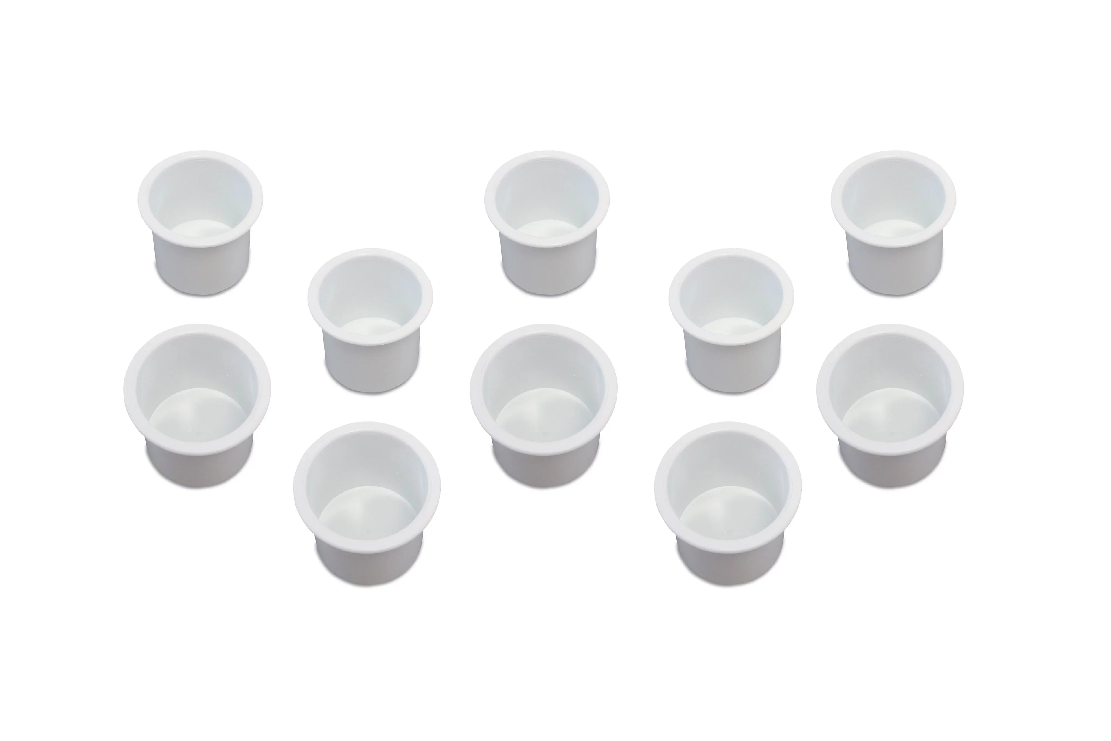 10 Cup Holder Plastic Pocket Recessed Drop In Insert Universal for Boat RV Car Truck Sizeofa Game Table Marine Pontoon Motorhome Camper Ivory