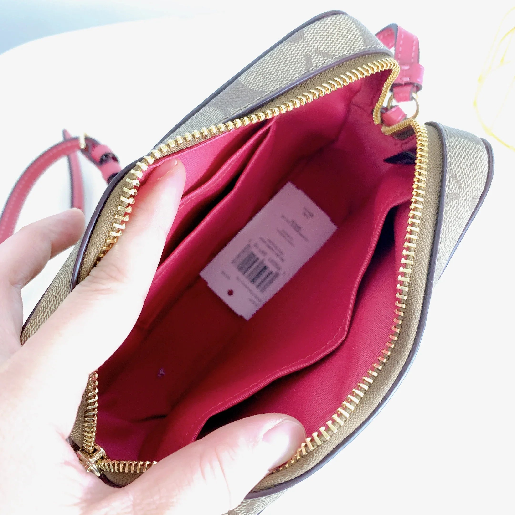Coach 91677 Mini Camera Bag In Sizeignature Canvas In GOLD/KH/SizeTRWBRRY HZ