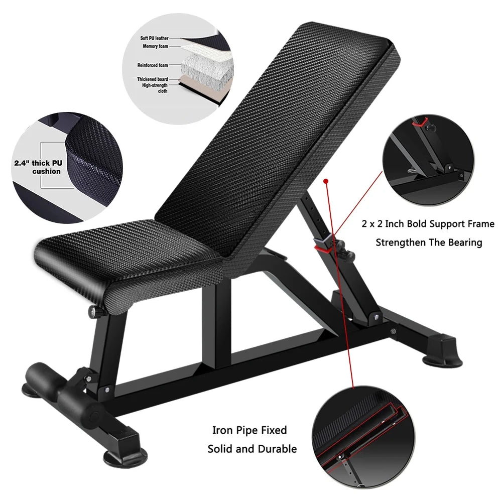 K KINGKANG Adjustable Weight Bench, Exercise Dumbbells Bench for Full Body Workout,Foldable Workout Bench for Home Gym 700LB