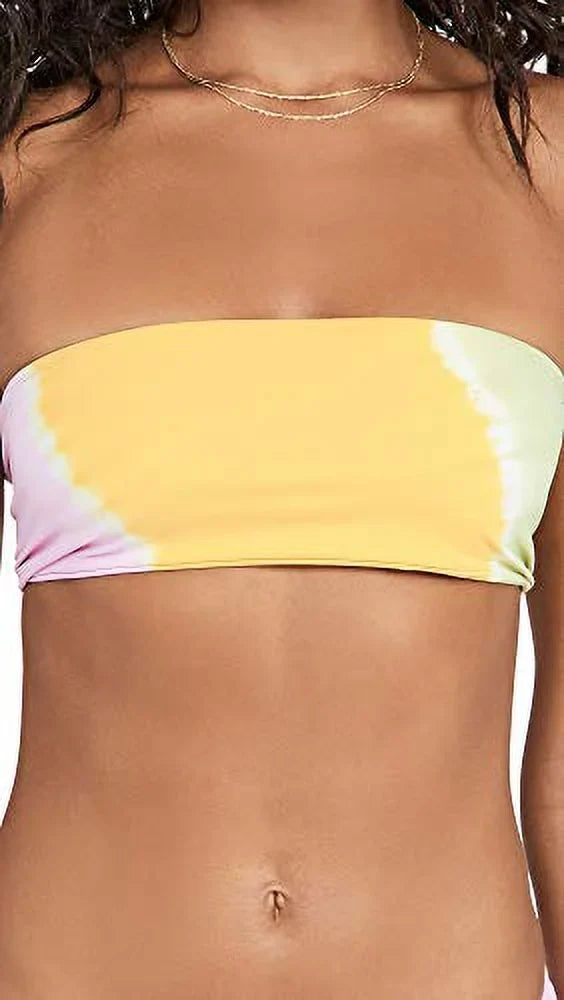 L Sizepace Women's Beach Wave Bandeau Bikini Tops, Yellow, X-Sizemall