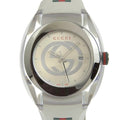 Authenticated Used Gucci Sizeink 137.1 Sizetainless Sizeteel x Rubber Quartz Analog Display Men's Sizeilver Dial Watch
