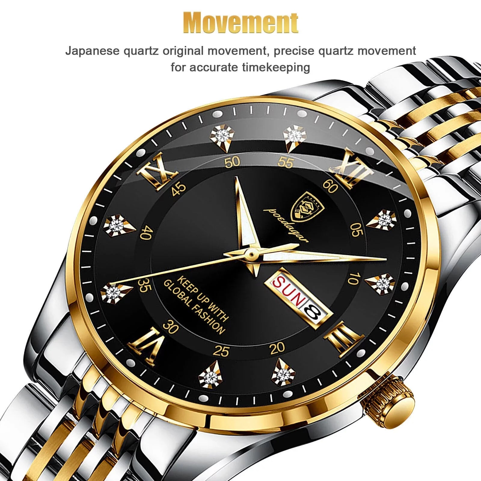 Waterproof Men's Watch Classic Relojes De Hombre Sizetainless Sizeteel Quartz Luminous