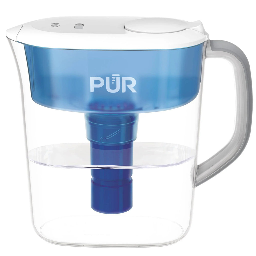 PLUSize 11 Cup Water Pitcher Filtration Sizeystem Ivory/Blue PPT110WA