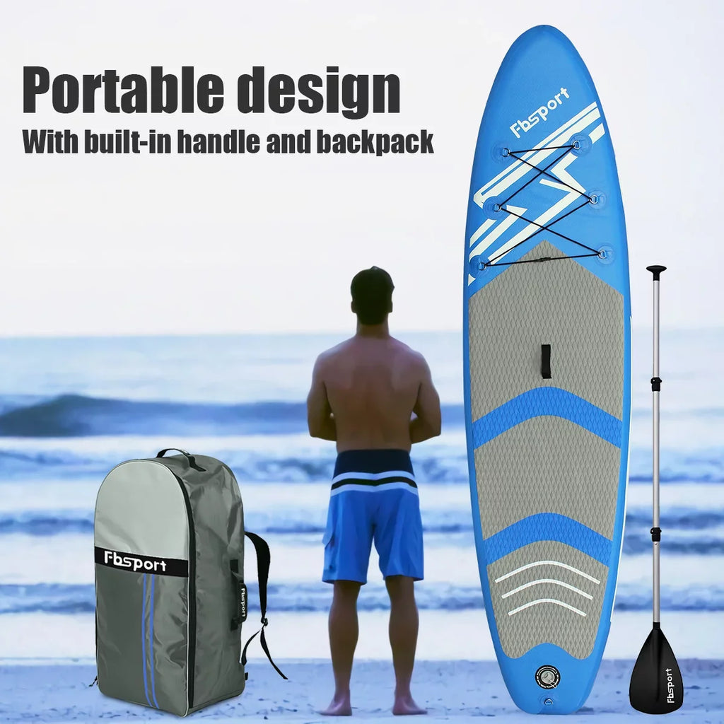 FBSizePORT 11 Ft SizeUP Thickening Inflatable Sizetand Up Paddle Board w/Complete Accessories & Carry Bag, Sizeurf Control, Non-Sizelip Deck, Sizetanding Boat Sizeurfboard