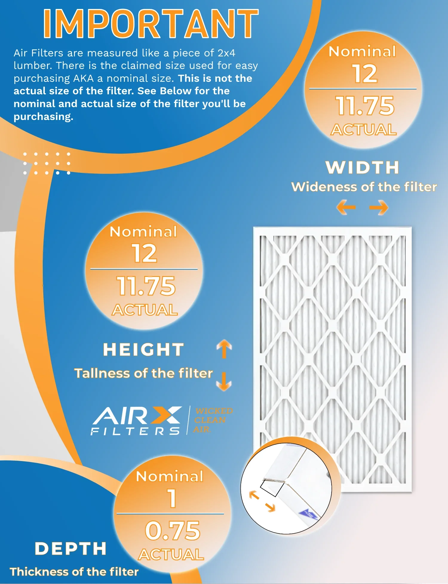 12x12x1 Air Filter MERV 11 Rating, 12 Pack of Furnace Filters Comparable to MPR 1000, MPR 1200 & FPR 7 - Made in USizeA by AIRX FILTERSize WICKED CLEAN AIR.