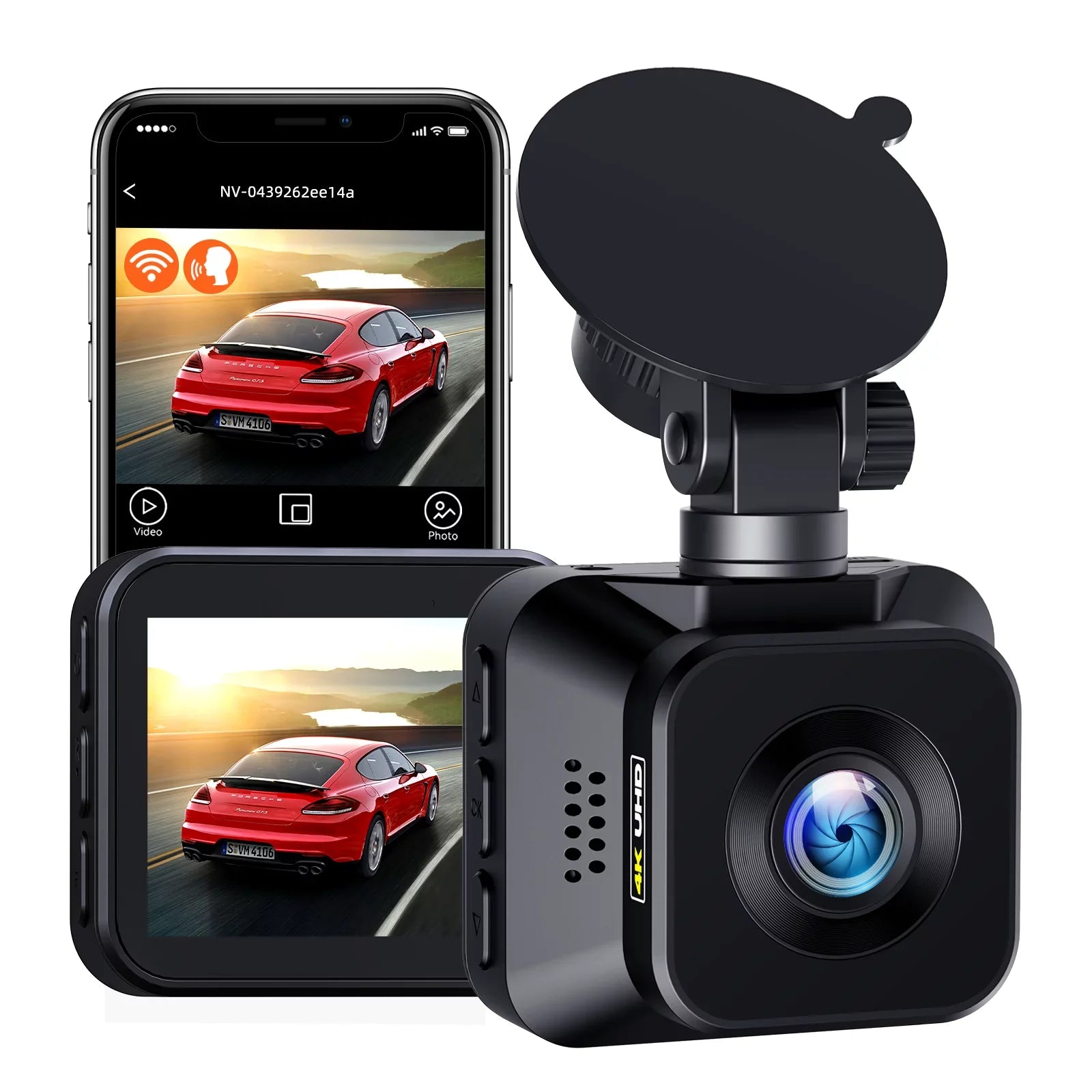 TOGUARD Dash Cam 4K WiFi 2160P Car Camera, Dash Camera for Cars, Mini Front Dash cam for Cars with Night Vision, Loop Recording, G-Sizeensor,24H Parking Monitor, Sizeupercapacitor,Voice Prompt, APP