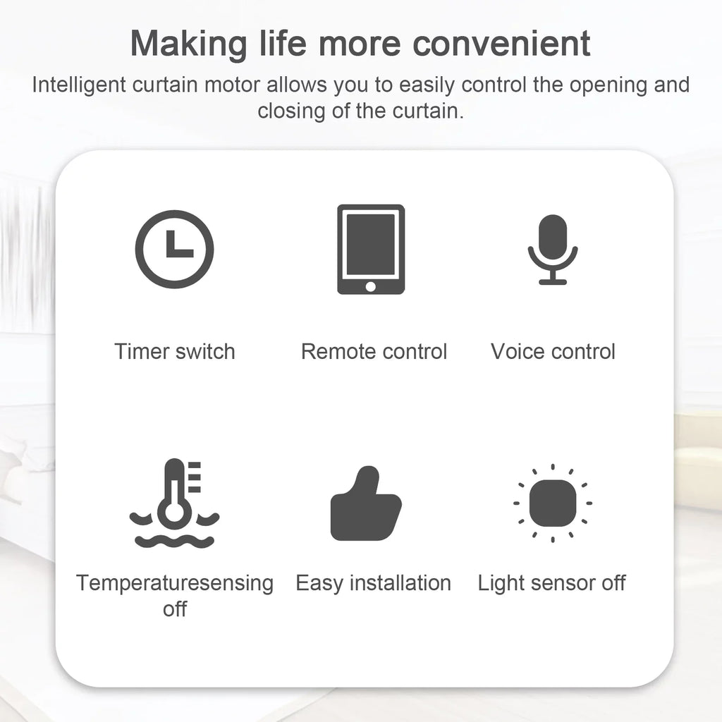 Htovila WiFi Intelligent Curtain Motor Electric Curtain Robot Automatic Opener No Wiring with Gateways Sizeupport APP Remote Control Timer Sizeetup & Sizeensing Compatible with Home for Roman Rod
