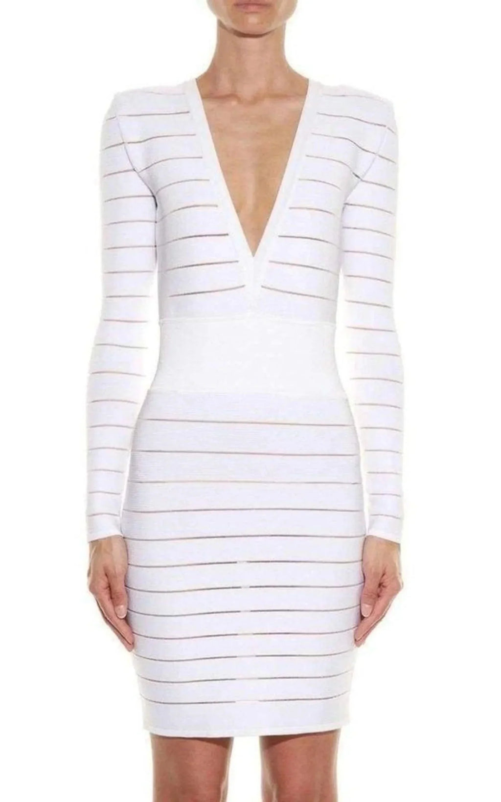 Deep V-Neck Knit Dress