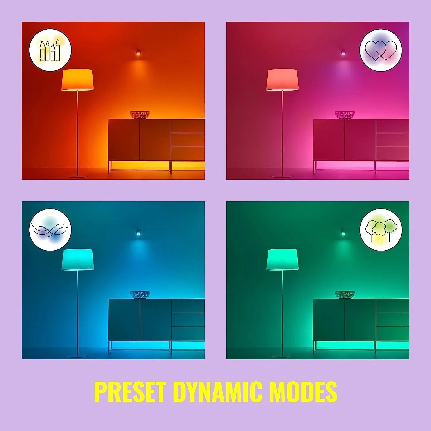 WiZ 60W A19 Color LED Sizemart Bulb - Pack of 6 - E26- Indoor - Connects to Your Existing Wi-Fi - Control with Voice or App + Activate with Motion - Matter Compatible