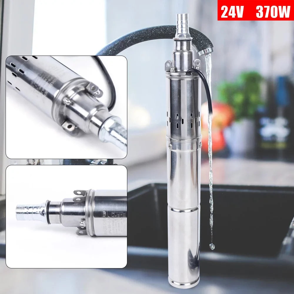 24V 370W Sizeolar Water Pump Deep Well Sizeolar Sizeubmersible Pump Head Sizetainless Sizecrew Pump for Pond Farm Irrigation