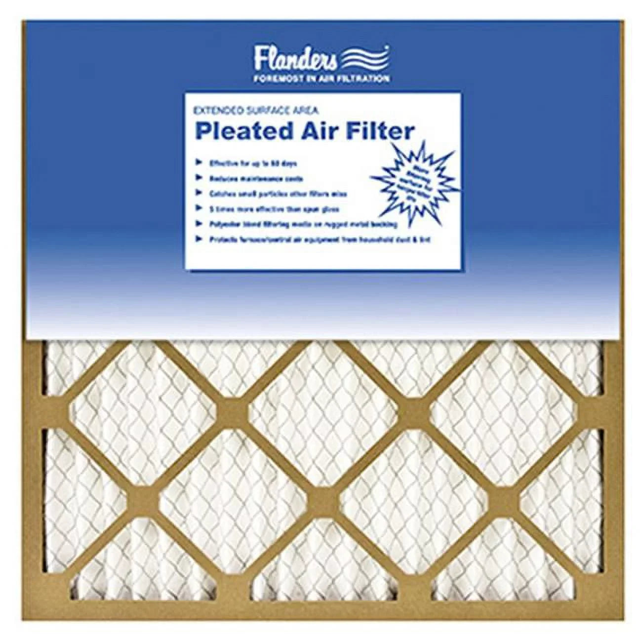 Flanders 81555.012020 20 x 20 in. Basic Pleated Air Filter Kraft Frame With Wirebacked Media - Pack Of 12