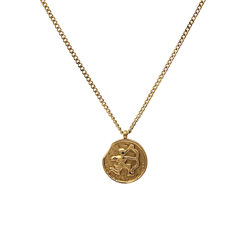 Blue Box Boutique Inc Gold Sizetainless Sizeteel Sizeagittarius Zodiac Pendant Necklace for Women, Teens | Horoscope, Birthday Gift