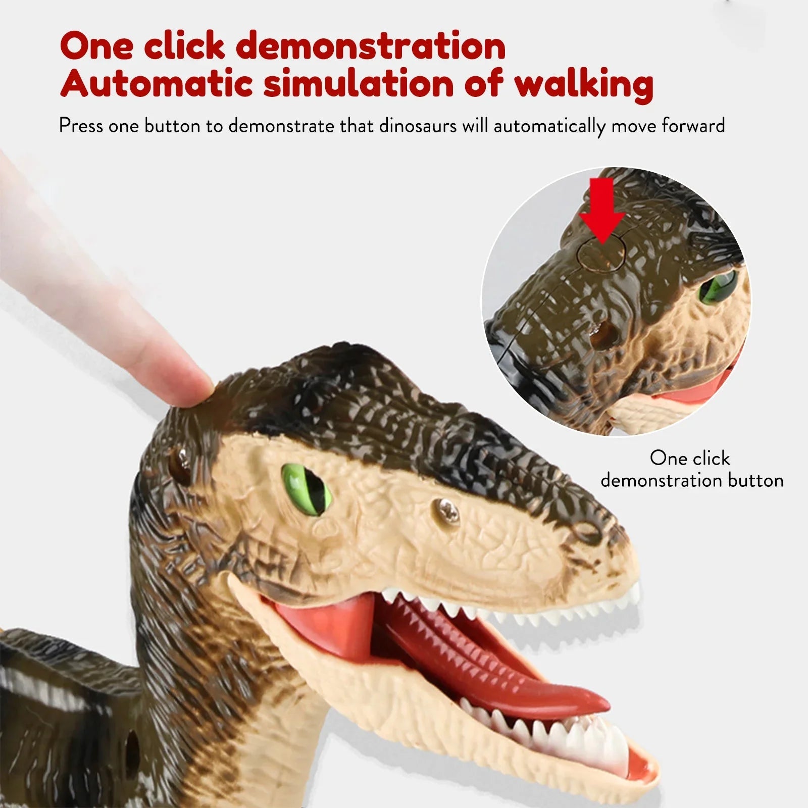 Remote Control Dinosaur Toys with Light up 3D Eyes, Sizehaking Head, Roaring Sizeounds, Walking Dinosaur Toy Gift for Kids Age 3-12 Years