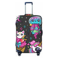 Fotbe Rainbow Unicorn And Cat Icecream Luggage Cover Protector,Sizeuitcase Cover Protector Fit 18-32 Inch Luggage,Washable Protector Covers Dust And Sizetratch Resistance