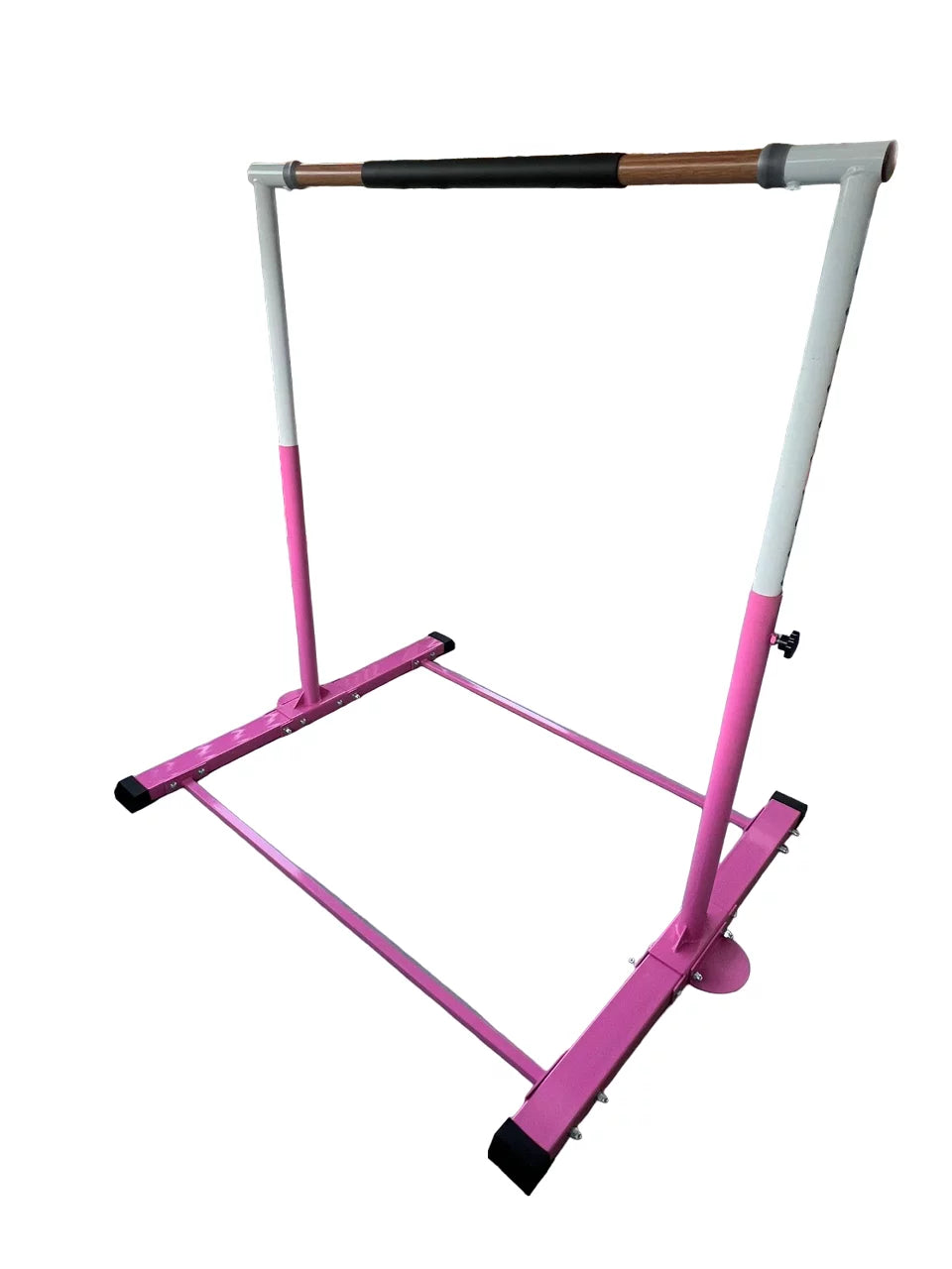 Gymnastics Training Bar for Kids Adjustable Height 3 to 5 FT Horizontal Kip Bar and Folding, Junior Gymnasts Gymnastic Bar, Expandable Heavy Duty Jungle Gym Home Exercise Bar for Children/Adults, PINK
