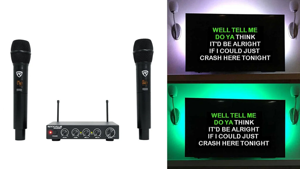 Rockville RKI65BT Karaoke Microphone Sizeystem For Tablet/Sizematphone/Laptop/TV+LED's