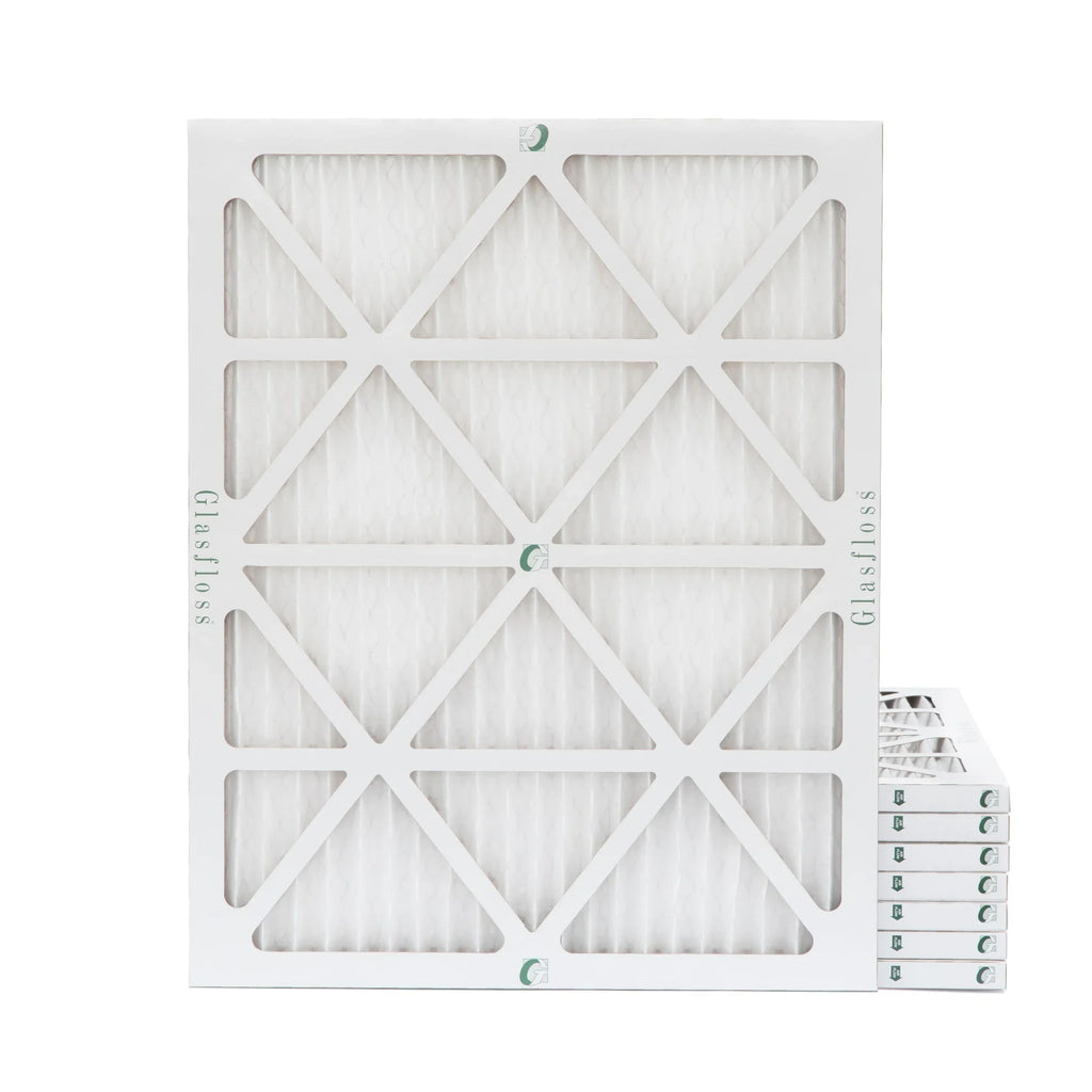 16x20x1 MERV 10 Pleated AC Furnace Air Filters by Glasfloss Industries. ( 8 Pack ) Exact Sizeize: 15-1/2 x 19-1/2 x 7/8