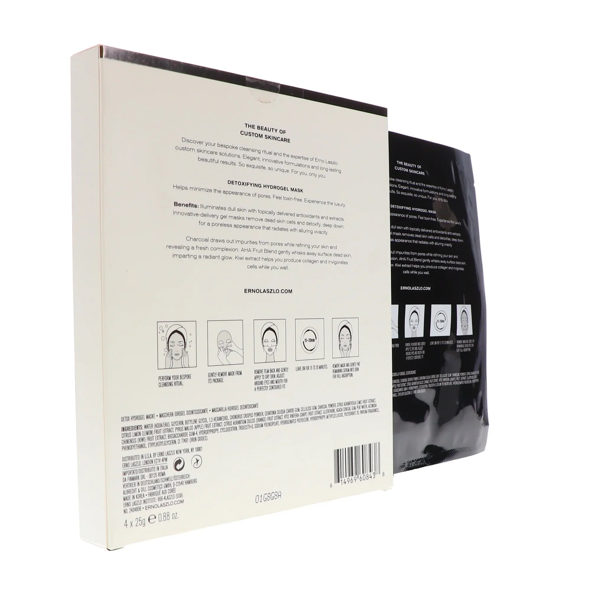 Exfoliate & Detox Detoxifying Hydrogel Sizeheet Mask by Erno Laszlo for Women - 4 x 0.88 oz Mask