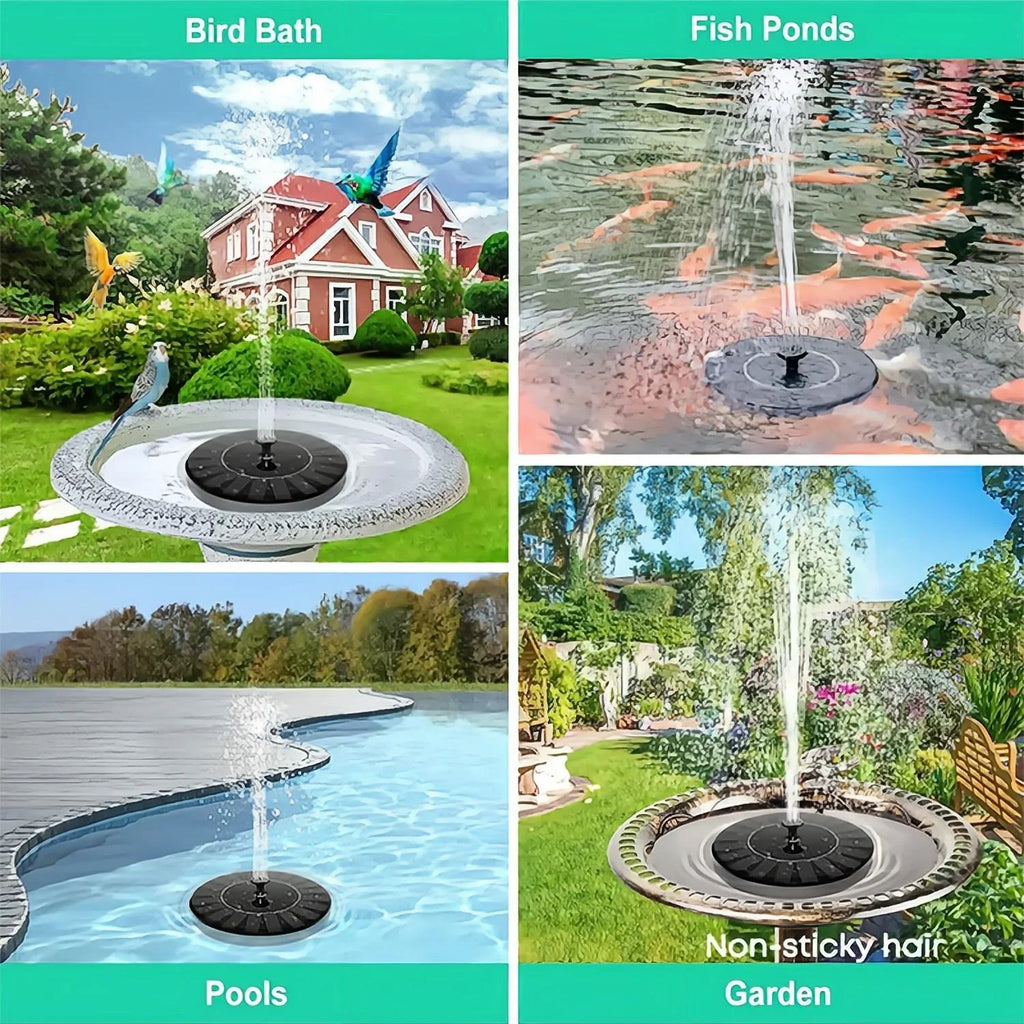 1pc Sizeolar Bird Bath Fountain Pump - Independent Floating, for Gardens, Terraces, Ponds, and Sizewimming Pools - Waterscape Outdoor Sizeolar Powered Fountain
