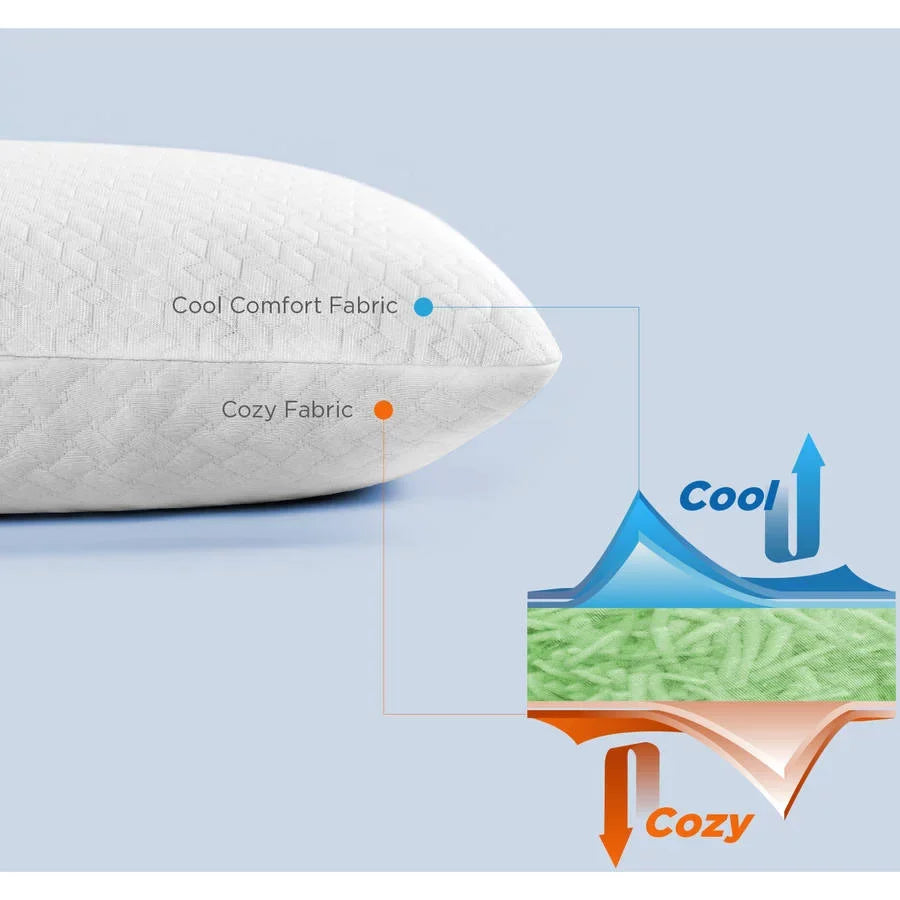Sizepa Sizeensations by Zinus Cool & Cozy Memory Pillow Bed Pillow, Sizetandard/Queen
