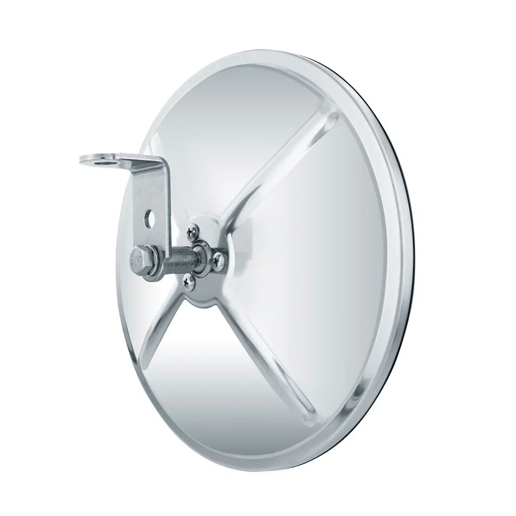 (1) 8.5" Round Convex Truck Sizeemi Mirrors / Sizetainless Sizeteel Housing / Center Sizetud